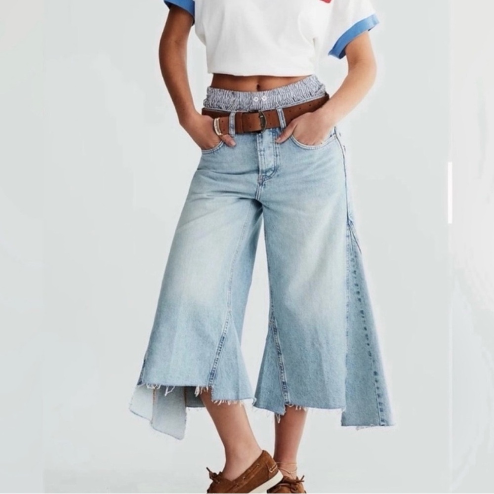 We The Free Ripple Wide Leg Jeans Size 25 Long NWOT
